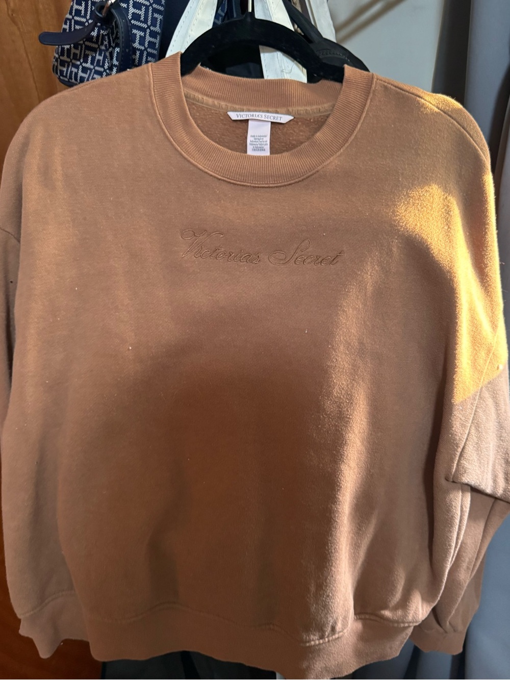 Victoria's Secret Fleece-Lined Pullover Sweatshirt - Camel Brown